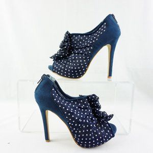 Marco Santi Shoes Heels Peep Toe Blue/White Size 6